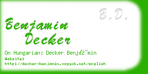 benjamin decker business card